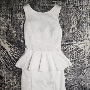 White Flared Waist Dress for Girls